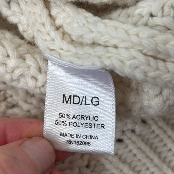 Taylor Swift Sweater M/L Large Cream Red Folklore-Era Cardigan Cable Knit Star - Picture 6 of 12